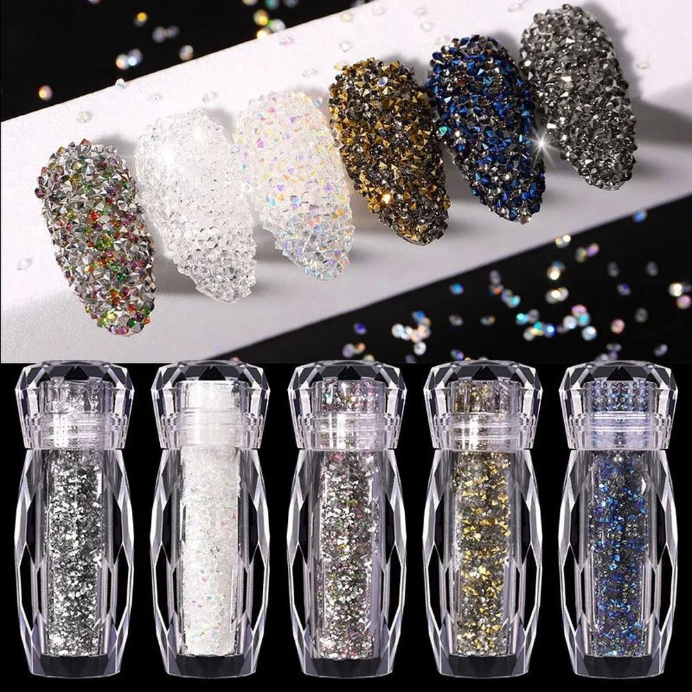 

Super Glitter Caviar Nails Rhinestones Fairy Micro Crystal Beads 3D Nail Art Accessories DIY Pixie Design Manicure Decoration