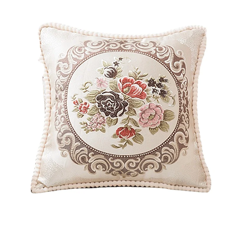 

European-Style Sofa Cushion Pillow Cover without Core Living Room Square Pillow Bedside Cushion Home Large Backrest