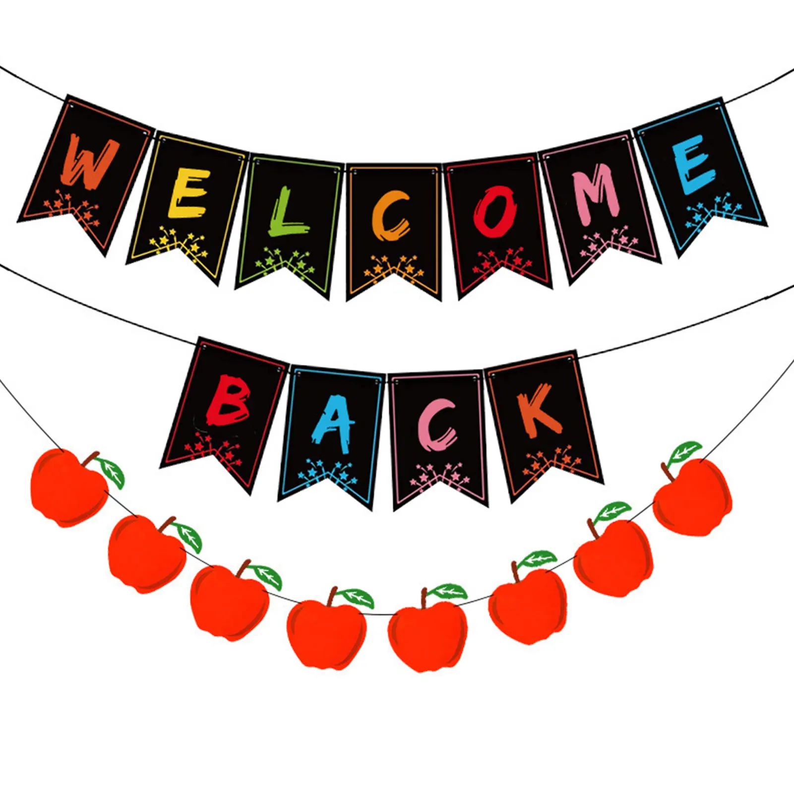 

2pcs Door Classroom School Home Universal Paper Sign Party Decor Atmosphere DIY Tool Accessories Art Craft Welcome Back Banner