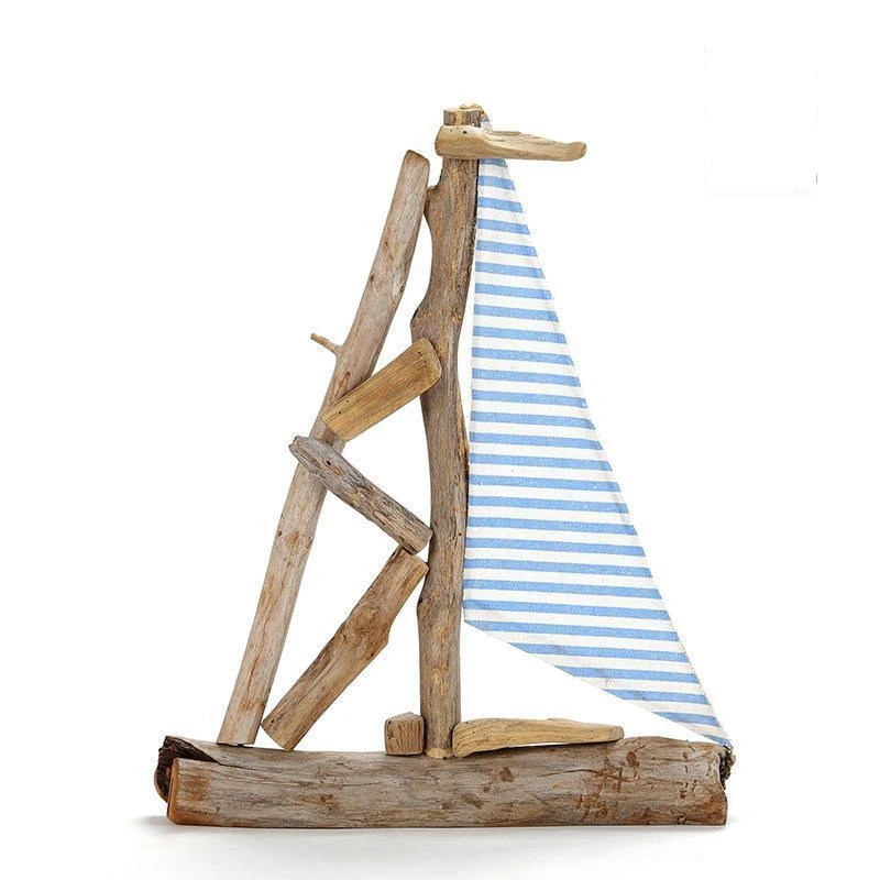

Driftwood Sailboat Model Boat Decoration Sailboat Souvenir Pirate Ship Handicrafts Creative Craft Office Desktop Decor Ornament