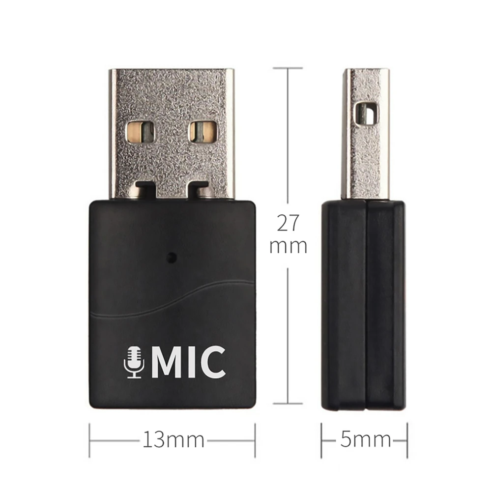 

Mini Microphone Mini USB Microphone Audio Studio 1 PC 2.7cmx1.3cmx0.5cm Black Recording Mic -47dB±4dB For Laptop