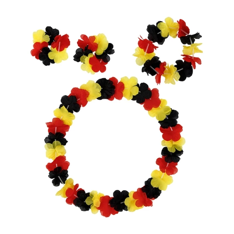 Цветные аксессуары с флагом Германии красочное цветочное ожерелье повязка на