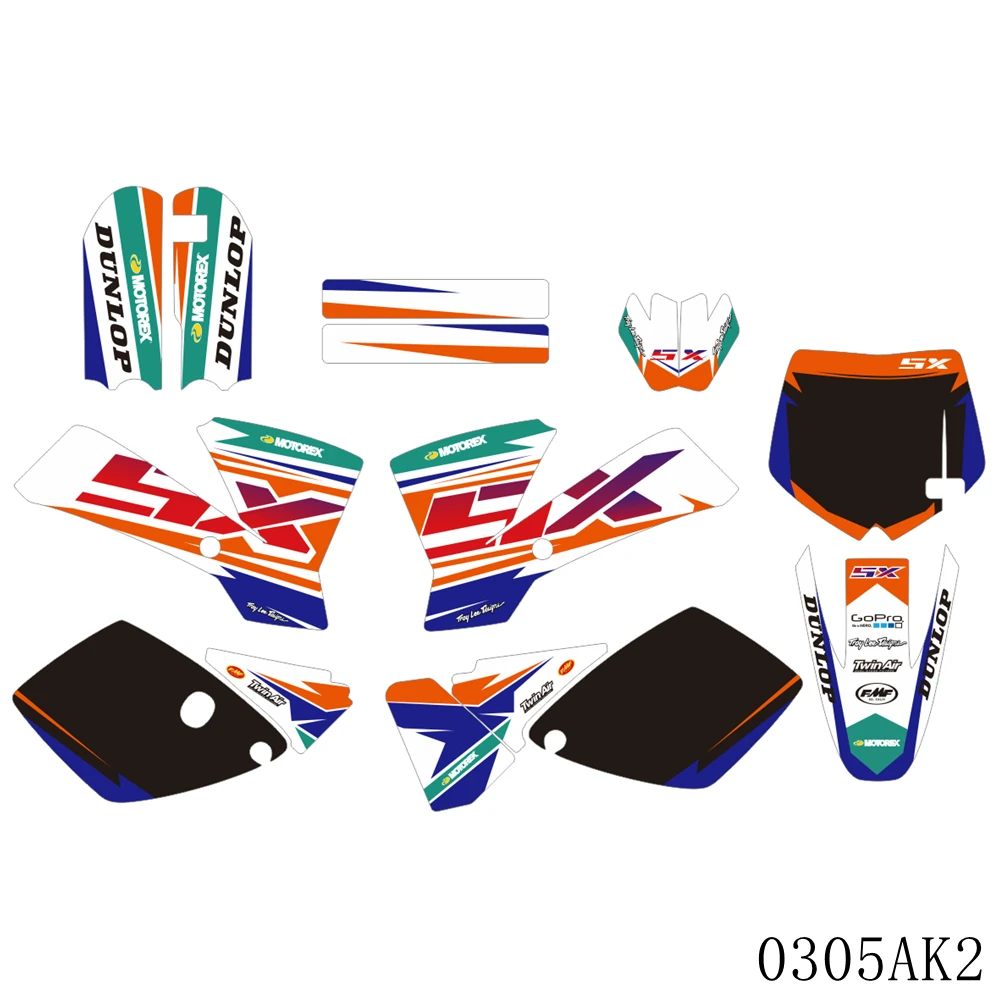 

Full Graphics Decals Stickers Motorcycle Background Custom Number For KTM SX 65 SX65 2001 2002 2003 2004 2005 2006 2007 2008