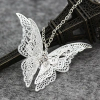 exquisite butterfly pendant necklace for women silver butterfly necklace romantic female girlfriend birthday party jewelry gift