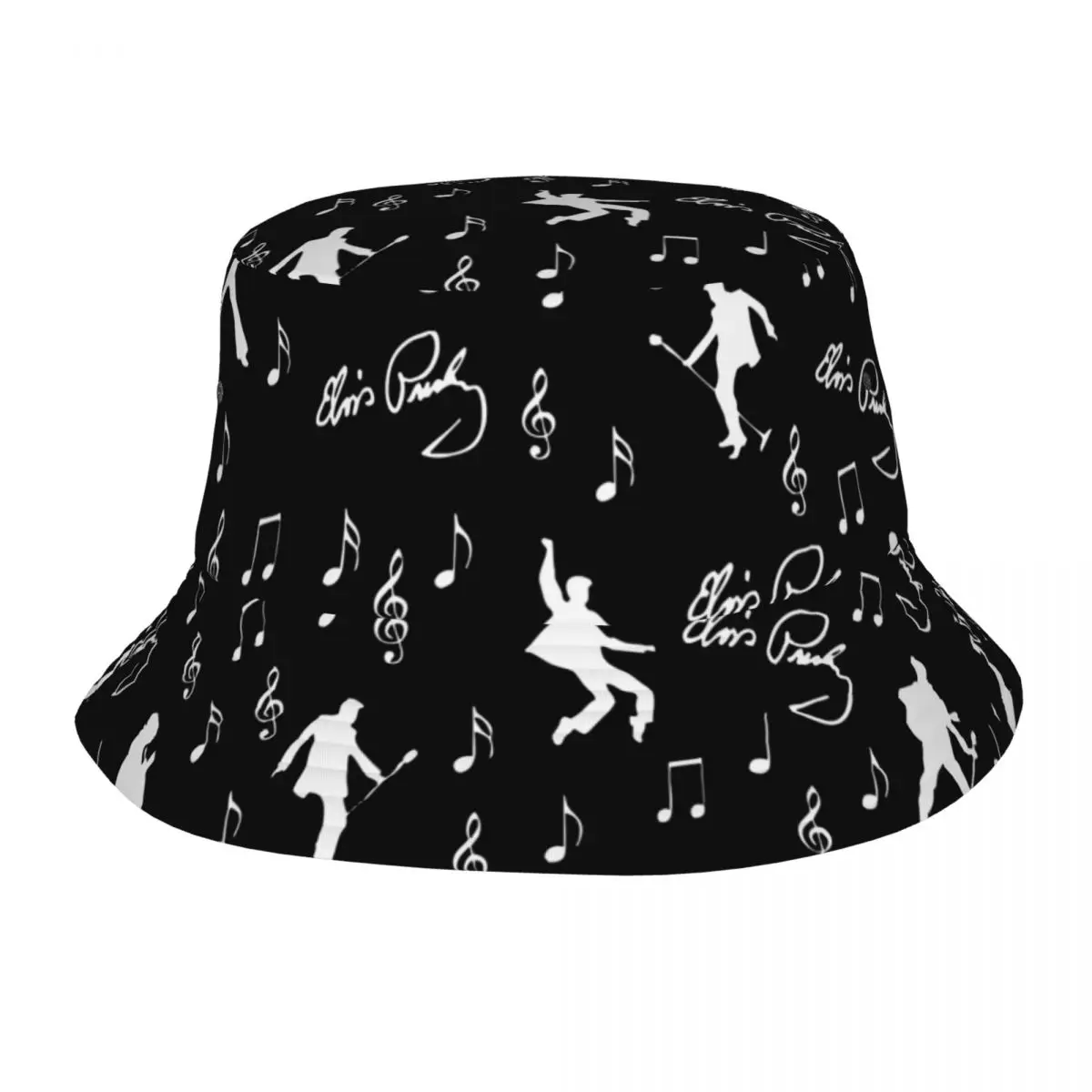 

Hip Hop Bob Hat Teen UV Protection Outdoor Sports Rock King Roll Music Pattern Fishing Caps Beach Hatwear