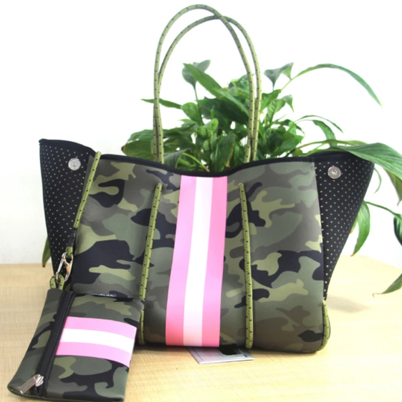 

Luxury Diving Fabric Neoprene Women Handbag Shoulder Large-capacity Brand Casual Tote Bag Top-Handle Bags Shoulder Bags