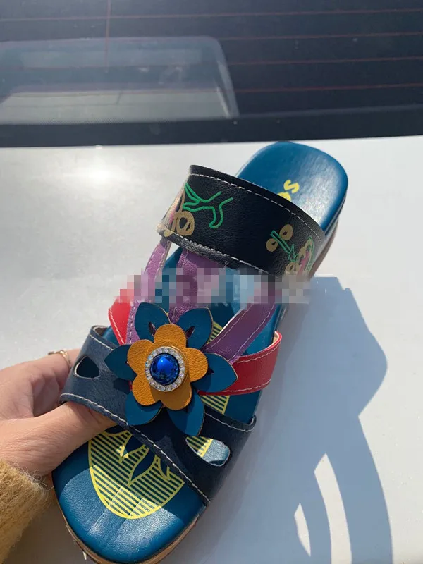 2023 New Roman Summer Sandals Women Heels Wedge Anti-skid Beach Peep-Toe Shoes домашние тапочки Casual Slippers Drop Shipping