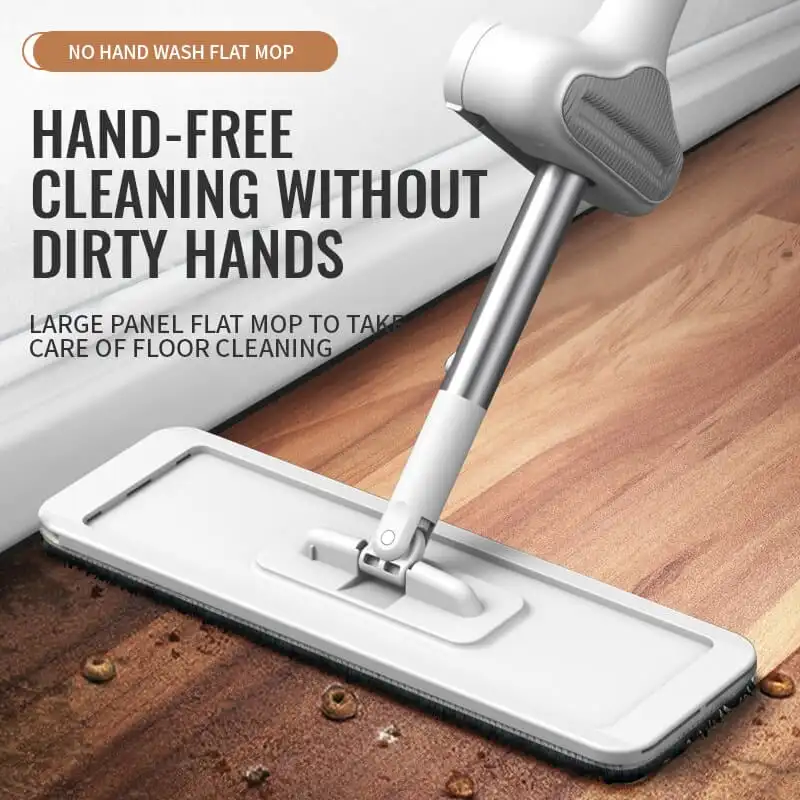 

Lazy Person's Hands-free Washing Flat Mop Squeeze Magic Wet Dry Mop Household Floor Cleaning Tools with Replaced Microfiber Pads