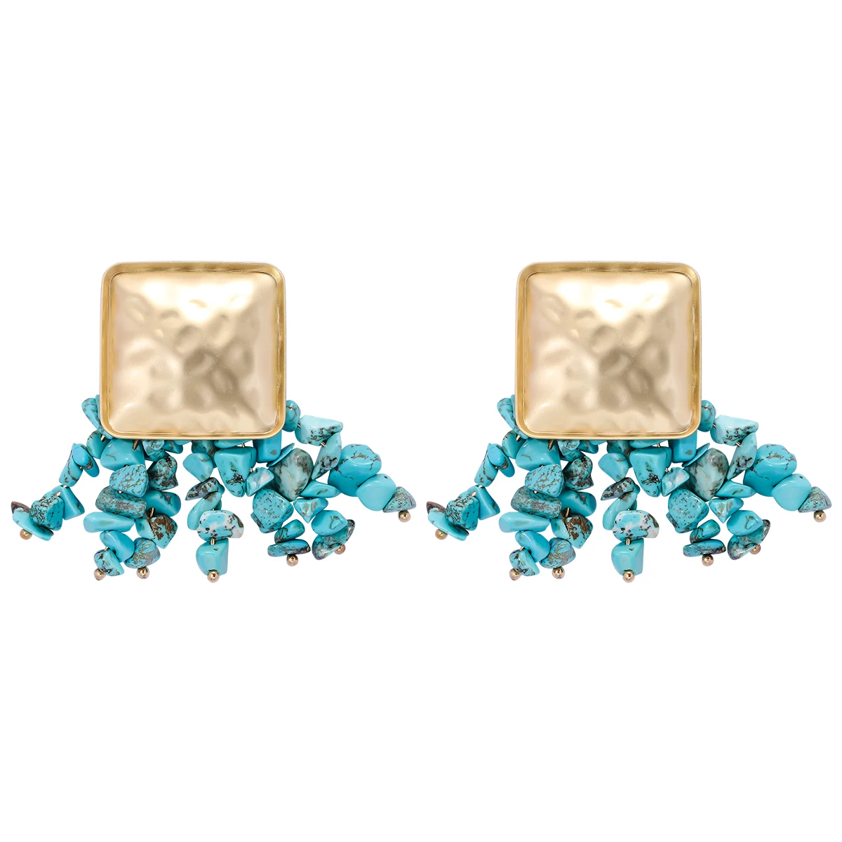 

Retro Indian High Quality Natural Stone Turquoise Long Tassel Earrings for Woman Ethnic Style Banquet Party Jewelry Accessories