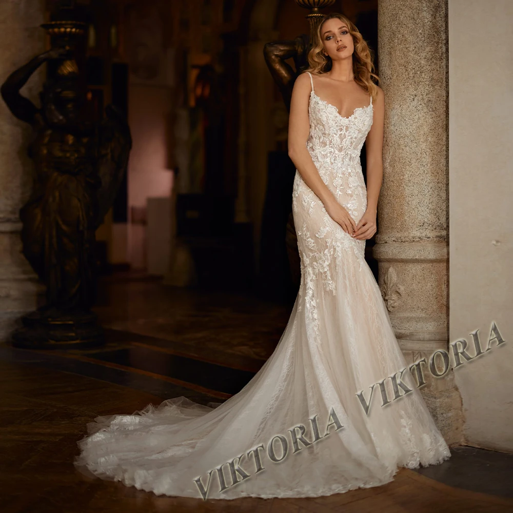 

VIKTORIA Charming Mermaid Wedding Dress Spaghetti Strap Sweetheart For Women Bride 2023 Appliques Vestido De Novia Made To Order