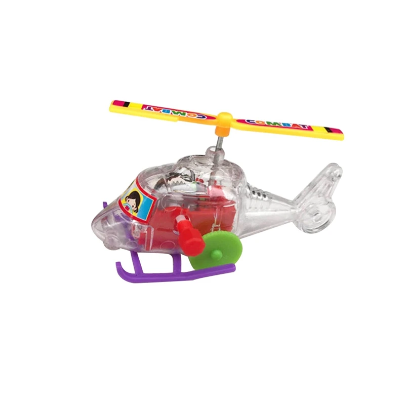 

Novel And Funny Clockwork Toy Transparent Mini Plane Helicopter Pull Back Toy Children's Birthday Gift