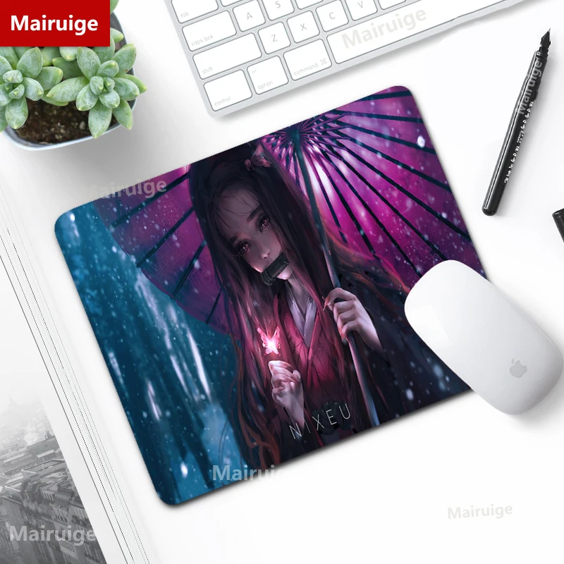 Маленький резиновый коврик для мыши, коврик для мыши с рассекающим демонов, милый сексуальный коврик для мыши Nezuko, игровой коврик для мыши Kaeyboard, аксессуары для игр в стиле аниме, Настольный коврик для LOL