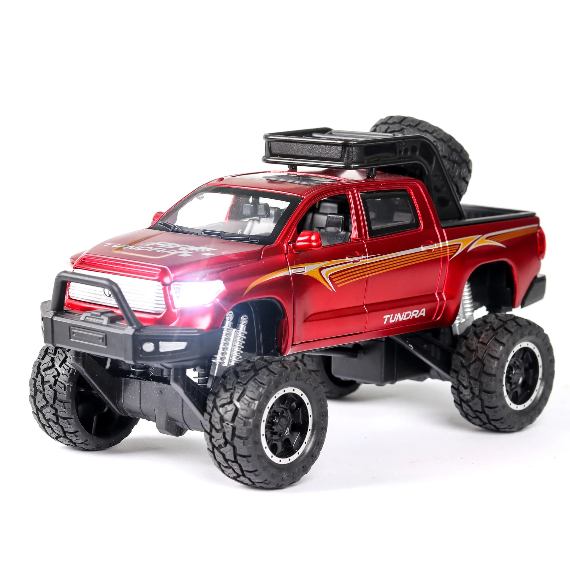 1:32 Toyota Tundra модель автомобиля с большими колесами из сплава литой под давлением