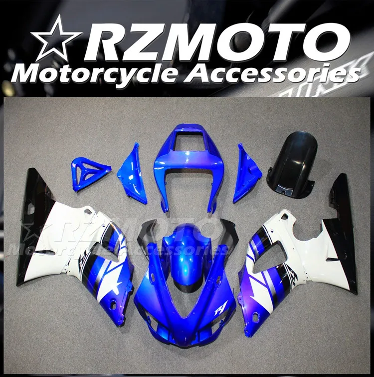 

Новый комплект обтекателей из АБС-пластика для цельного мотоцикла, подходит для YAMAHA YZF- R1 1998 1999 98 99 R1, кузов под заказ, синий, белый