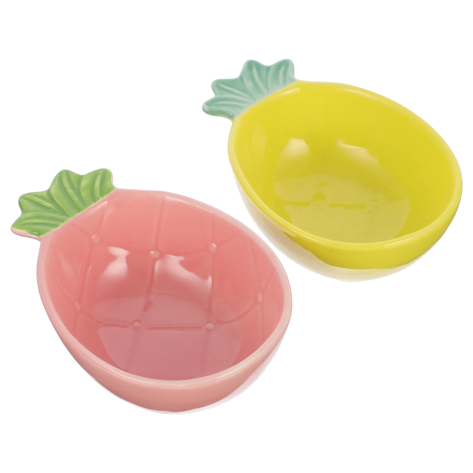 

2pcs Seasoning Dishes Ceramic Pineapple Shape Delicate Chilli Plate Seasoning Dish