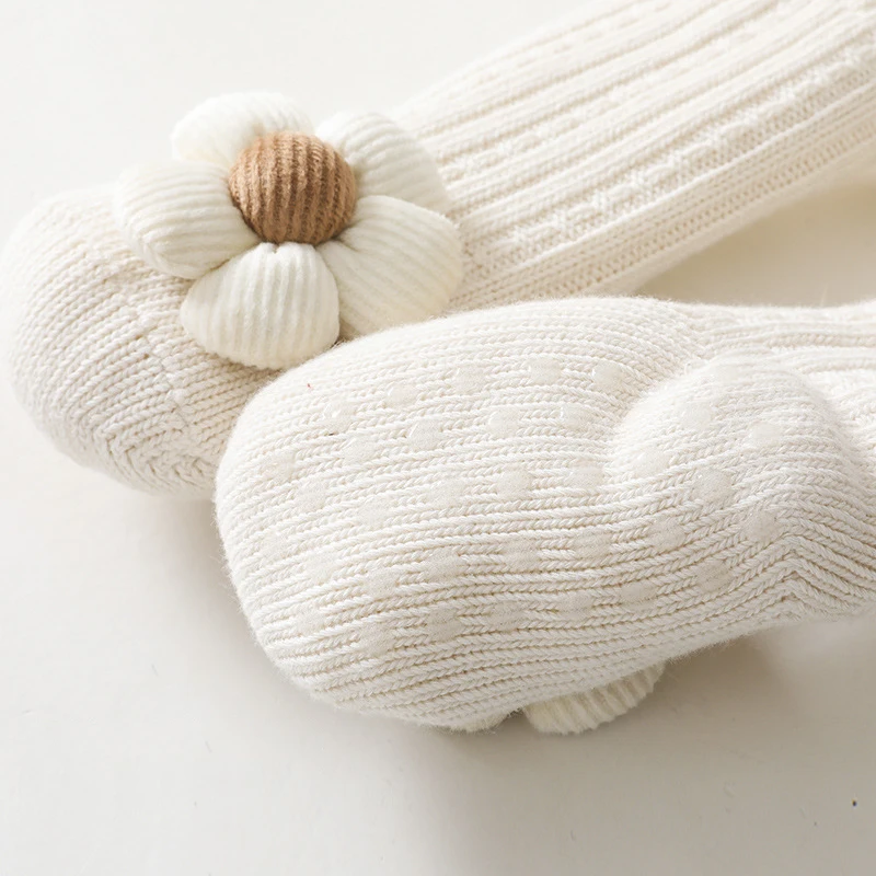 Baby Winter Socks Headband Set Kids Warm Fleeced Cotton Hose Ins Spanish Sox Thermal Sokken for Newborn Girls Boy Accessories images - 6