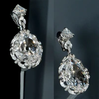 new gorgeous bridal drop earrings for wedding brilliant cubic zirconia elegant engagement accessories womens fashion jewelry