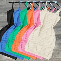 towel knit dress stretchy solid sleeveless sexy mini skirt bodycon party casual dresses 2022 summer y2k clothes streetwear