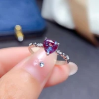 solitaire heart alexandrite ring in 925 sterling silver lab grown alexandrite engagement promise ring for women gift