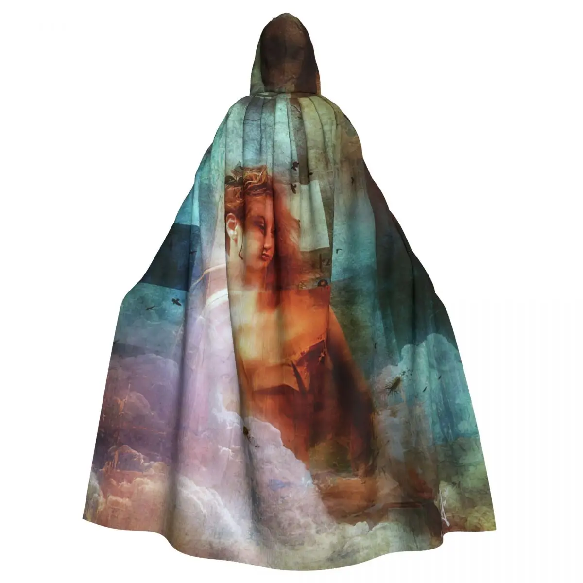 

Clouds Hooded Cloak Halloween Party Cosplay Woman Men Adult Long Witchcraft Robe Hood
