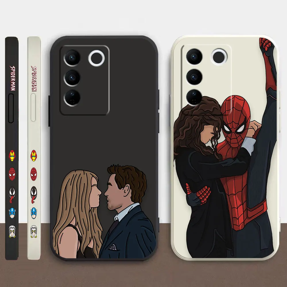

Case For VIVO S1 S5 S6 S7 S9 S9E S12 S15 S16E T1 T2X V15 V21 PRO 5G Colour Simple Liquid Silicone Case Cartoon Spider-Man