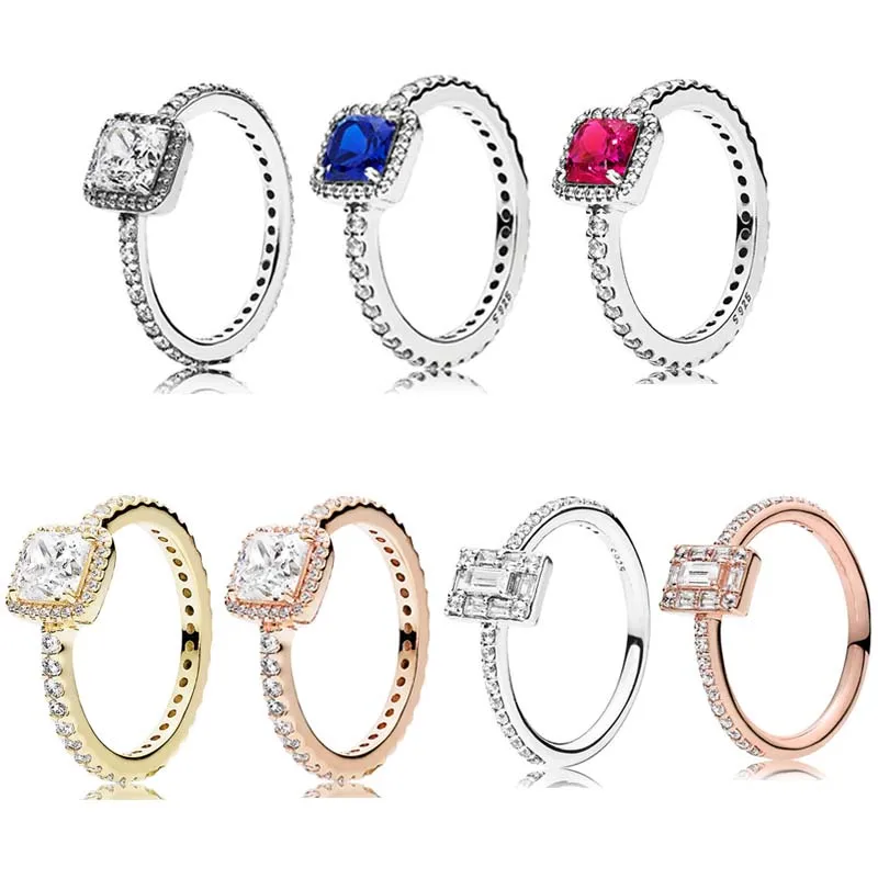 

Новое блестящее серебряное кольцо со стразами, розовое золото, элегантное блестящее кольцо со стразами, подарок для женщин, ювелирные издел...