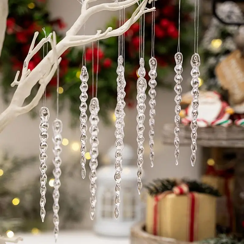 Сосульки Рождественская елка Украшения 42X Прозрачные акриловые подвески