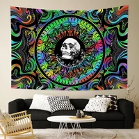 psychedelic mandala tapestry skull hippie witchcraft wall hanging aesthetic study living room decoration tapestry yoga bed sheet