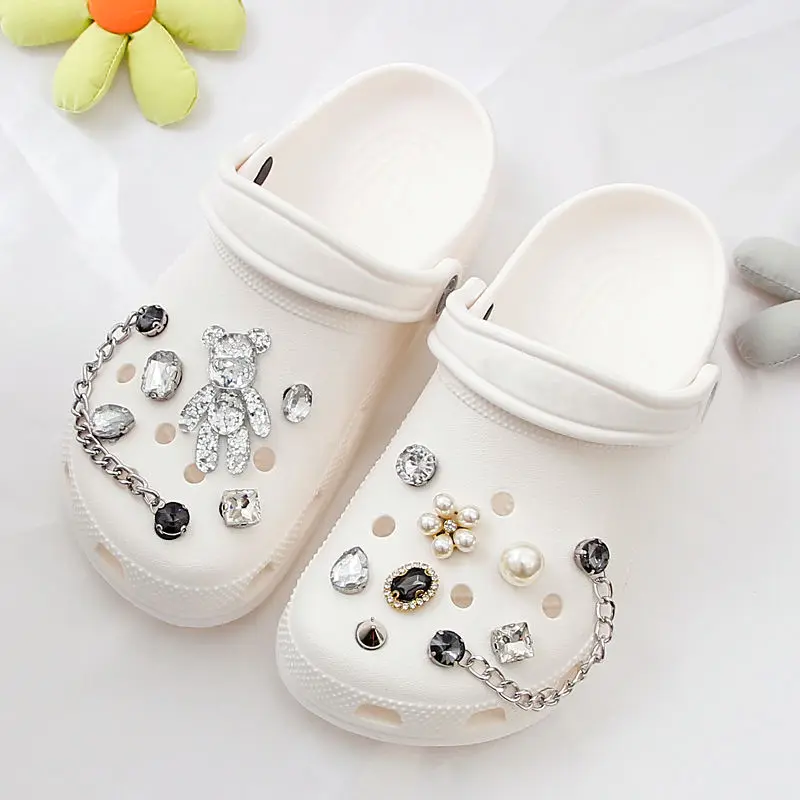 

Роскошные Подвески Стразы «сделай сам», дизайнерские подвески для обуви высокого качества, подвески для крокса в комплекте, подходящие ко в...