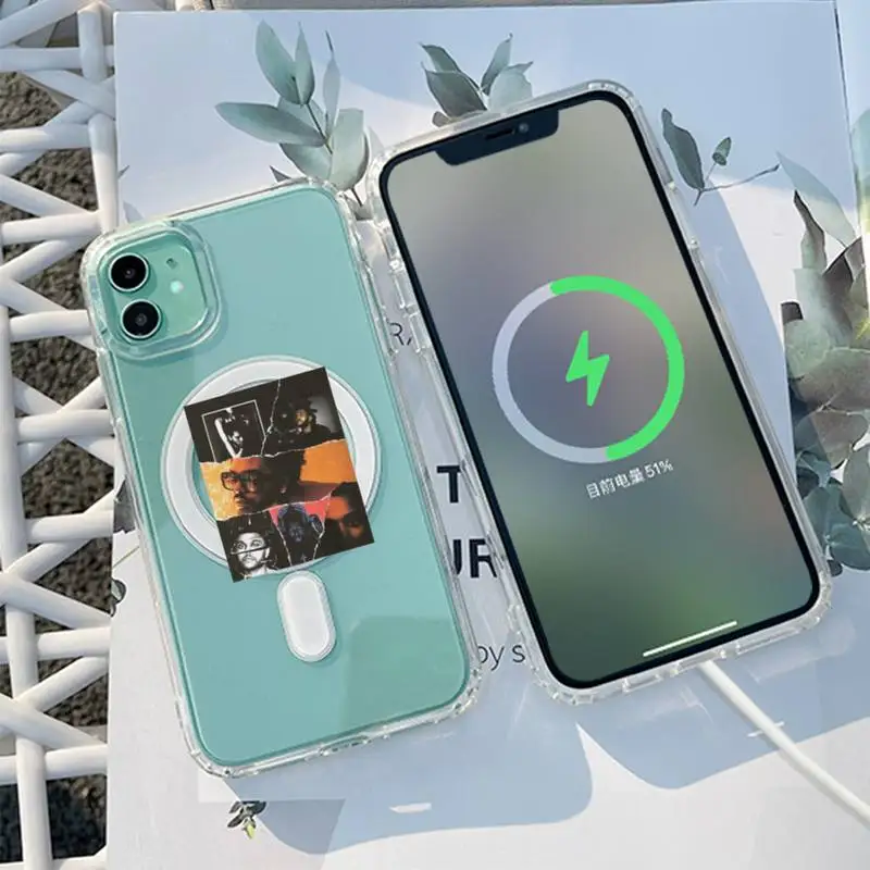 

The Weeknd Trilogy Branca Phone Case Transparent Magsafe Magnetic Magnet For iPhone 13 12 11 Pro Max Mini Wireless Charging
