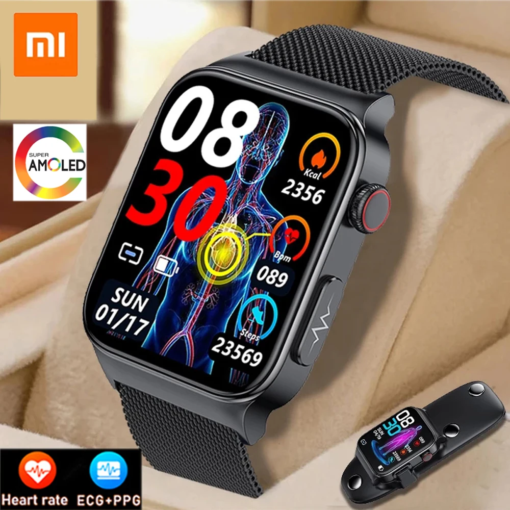

XIAOMI E500 ECG+PPG Smart Watch Blood Glucose Electrocardiogram Temperature Blood Oxygen Sleep Monitoring Sports Smart Watch