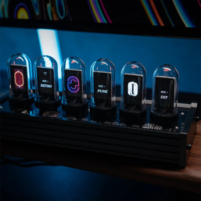 6-битные светящиеся аналоговые часы Nixie Tube настольные Креативные украшения