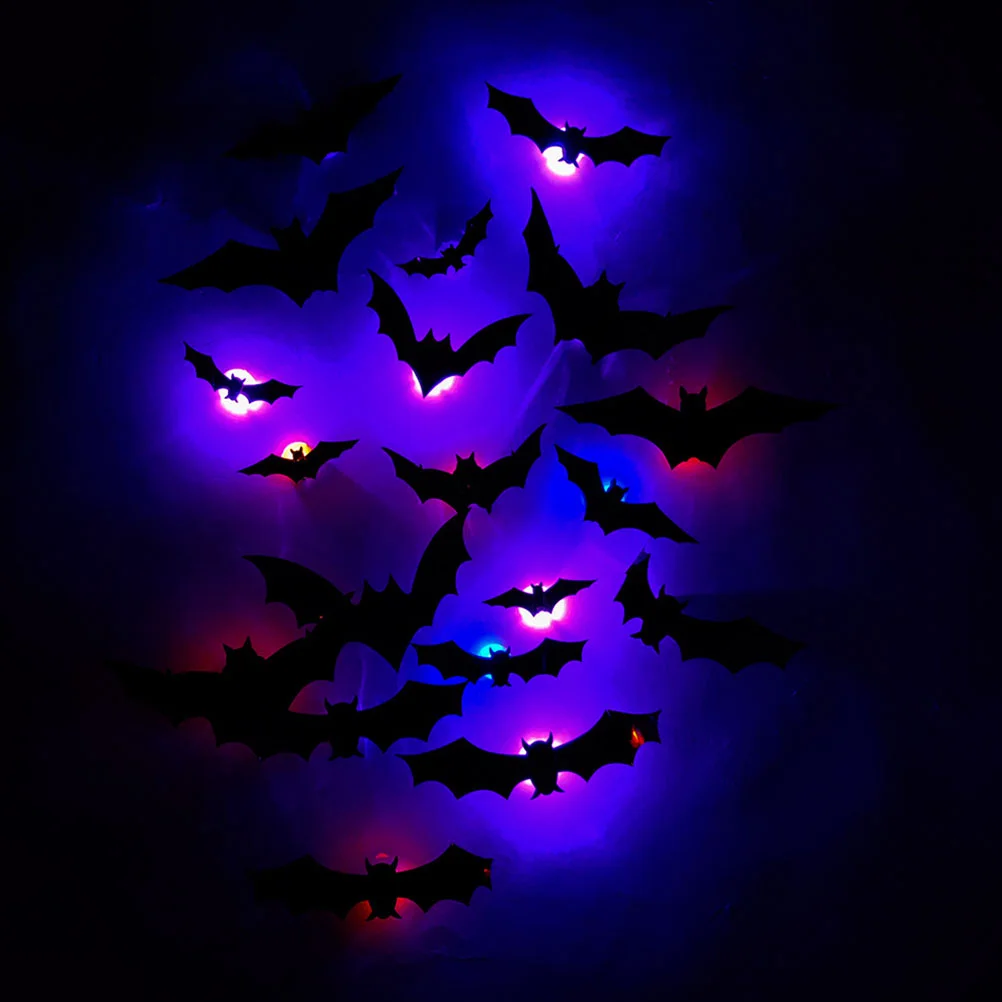 

Halloween Bat Decor Stickers Glowing Bats Decoration Outdoor Decal Decorative Delicate Wall