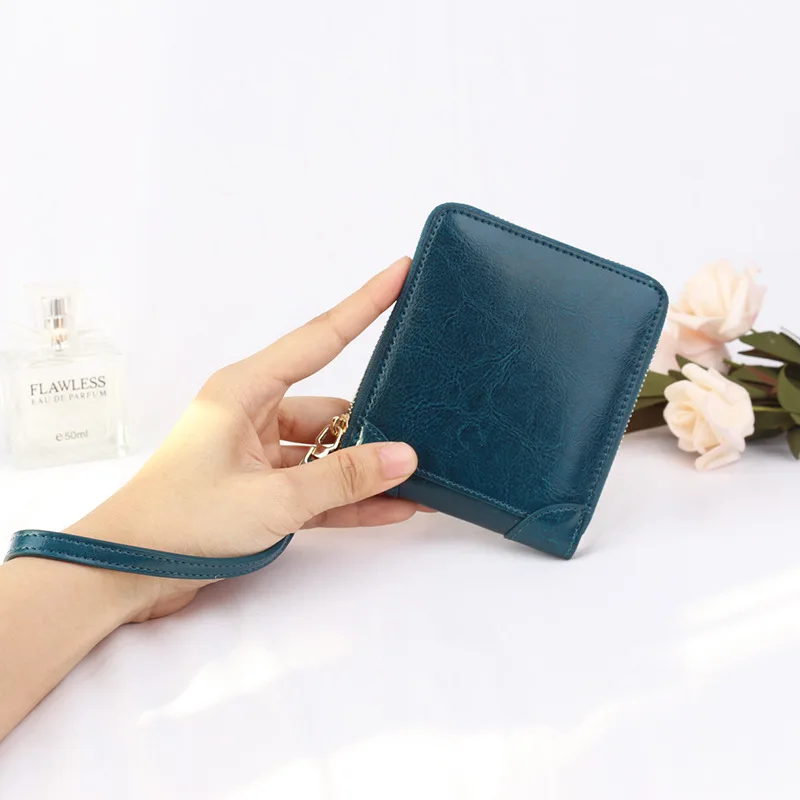 2020 new leather wallet couple wallet 7-Card short large capacity cowhide small square bag thin pocket pocket Mini Hand Bag