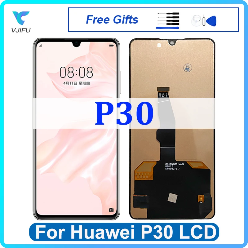ЖК-дисплей 6,1 дюйма для Huawei P30, дисплей, сенсорный экран, телефон, цифровой преобразователь в сборе, замена, ремонт телефона, 100% протестирован