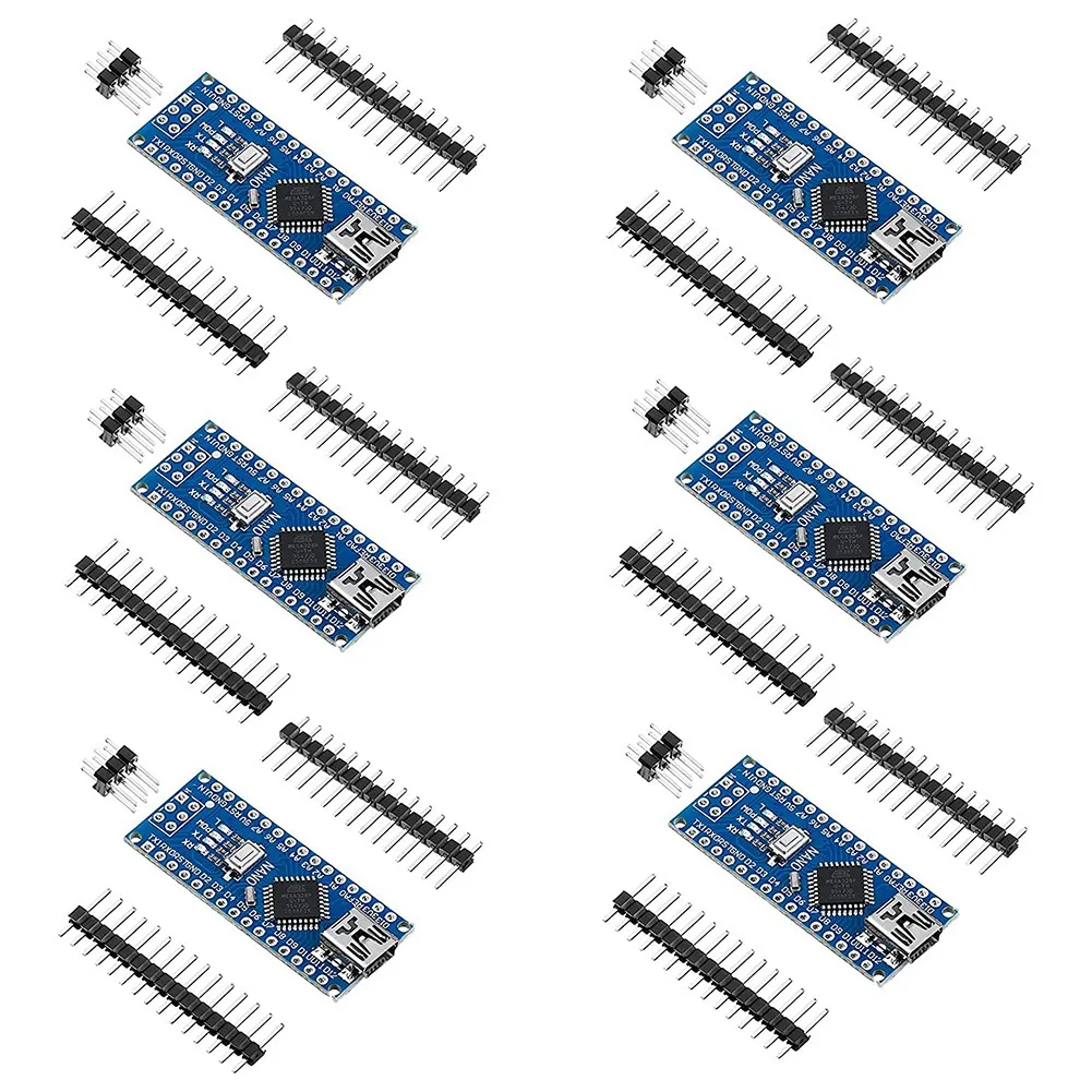 

6 Pieces Nano Board V3.0 ATmega328P Without Cable Compatible with for Arduino Nano V3.0 with Pin Headers Pin Unsoldered