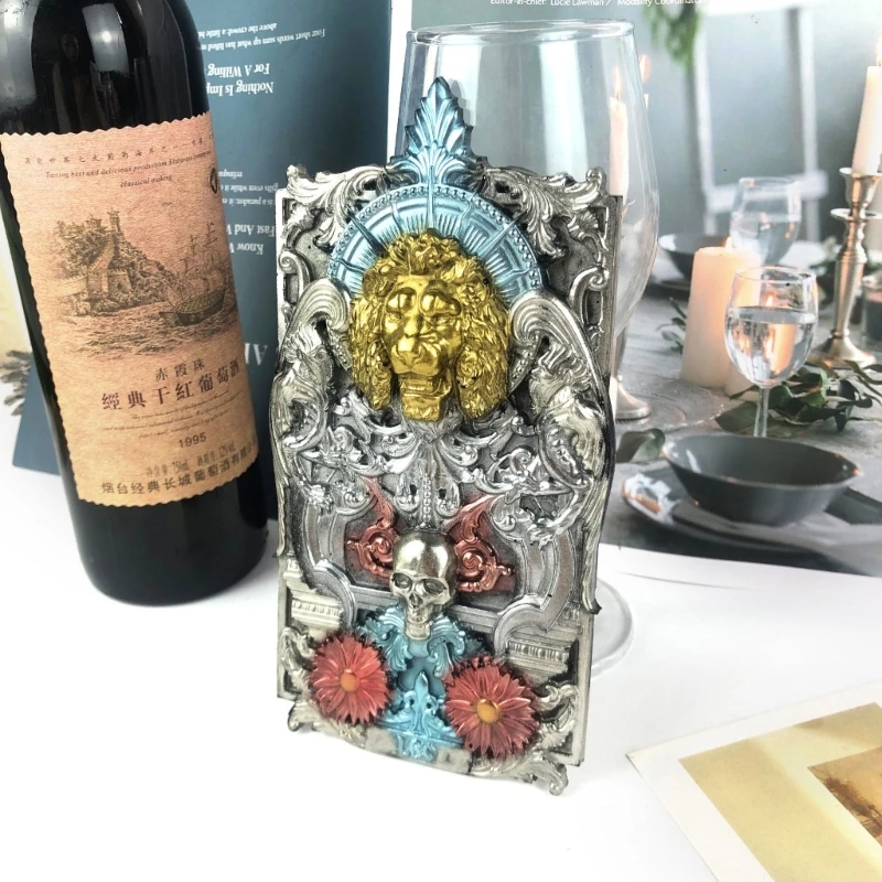 

Lion Skull Silicone Mold Embossed Decorative Pendant Gypsum Resin Molds 3D Stereoscopic Lion Flower Skull Mould Drop Shipping