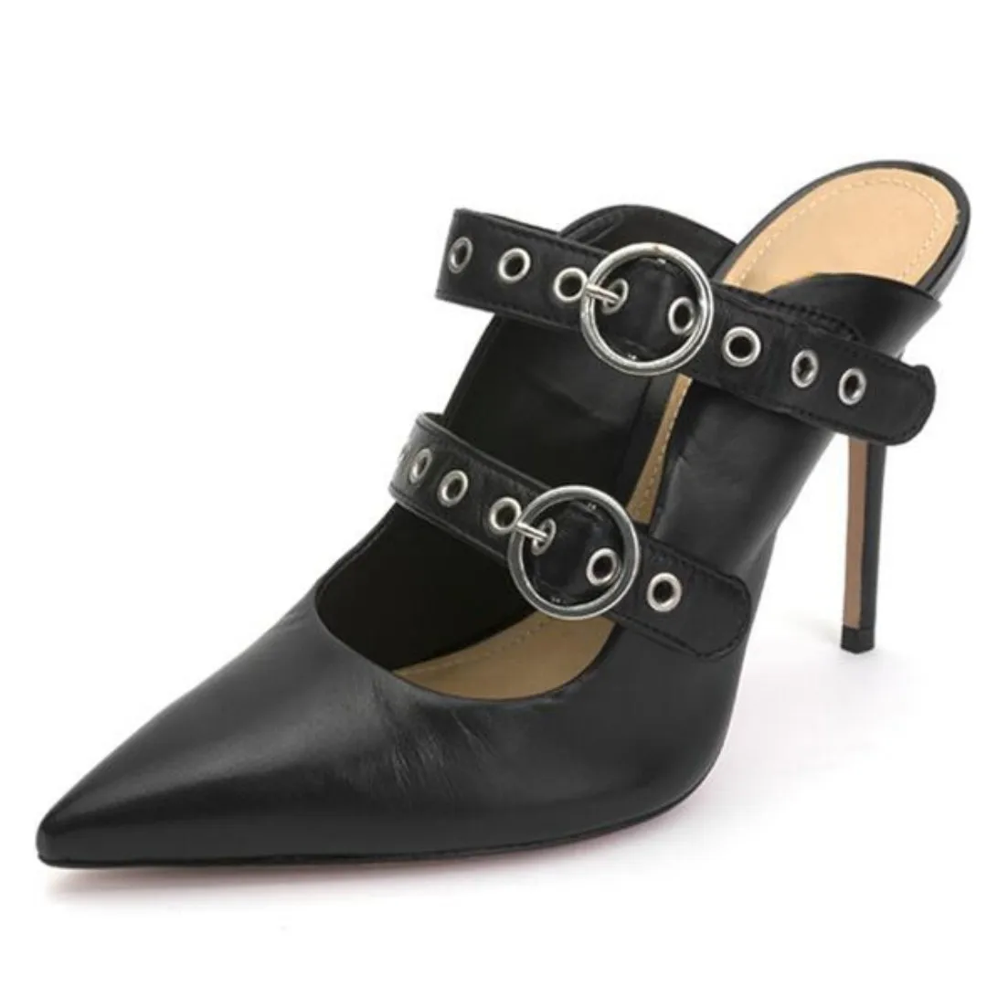 

Обувь SHOFOO, модные женские туфли на высоком каблуке. Высота каблука около 11 см. Женская обувь с открытым каблуком. Туфли-лодочки с острым носком. Показ моды.