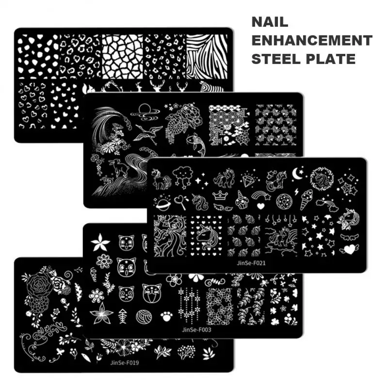 

Nail Enhancement Template Silicone Seal Printing Tool Set Steel Plate Geometry Transfer Full Set Nail Art Manicure Tools