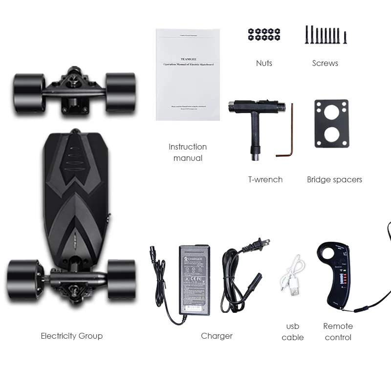 DIY Four-wheel Electric Skateboard Kit For TeamGee H3 25KM/H 480W Motor E-Skateboard Longboard Parts Full Set Of Accessories