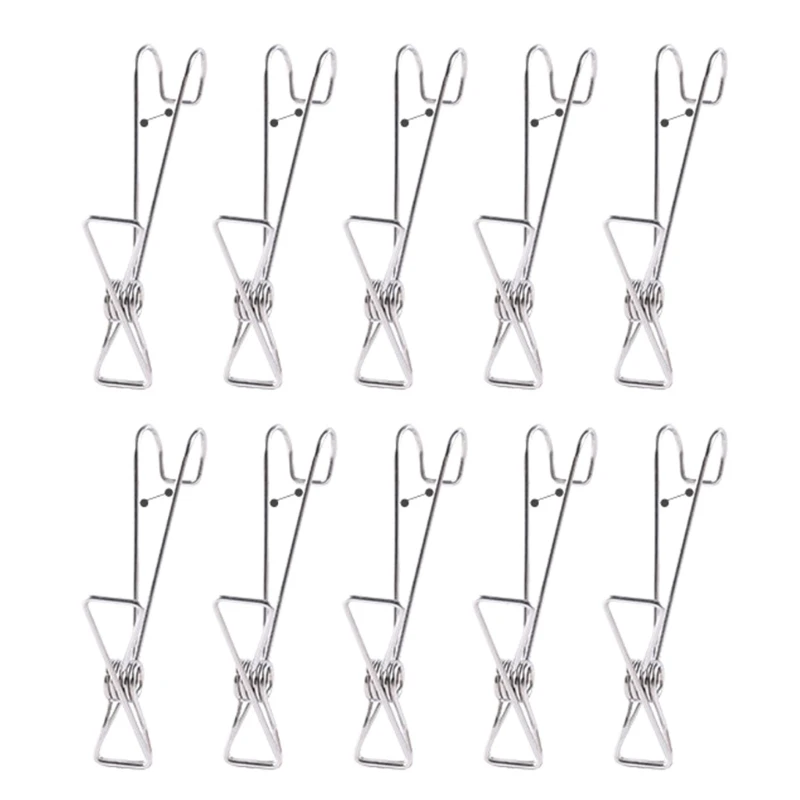 

10pcs Long Tail Clip Hanger with Hook Multipurpose Hanging Holder Supplies A0KF