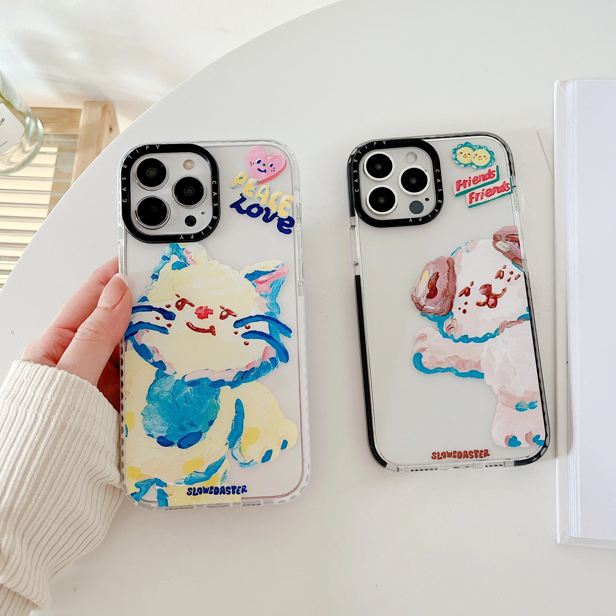 

Casetify Doodle Cartoon Cat Dog Phone Cases For iPhone 14 13 12 11 Pro Max XR XS MAX 8 X 7 SE 2020 14promax Back Cover