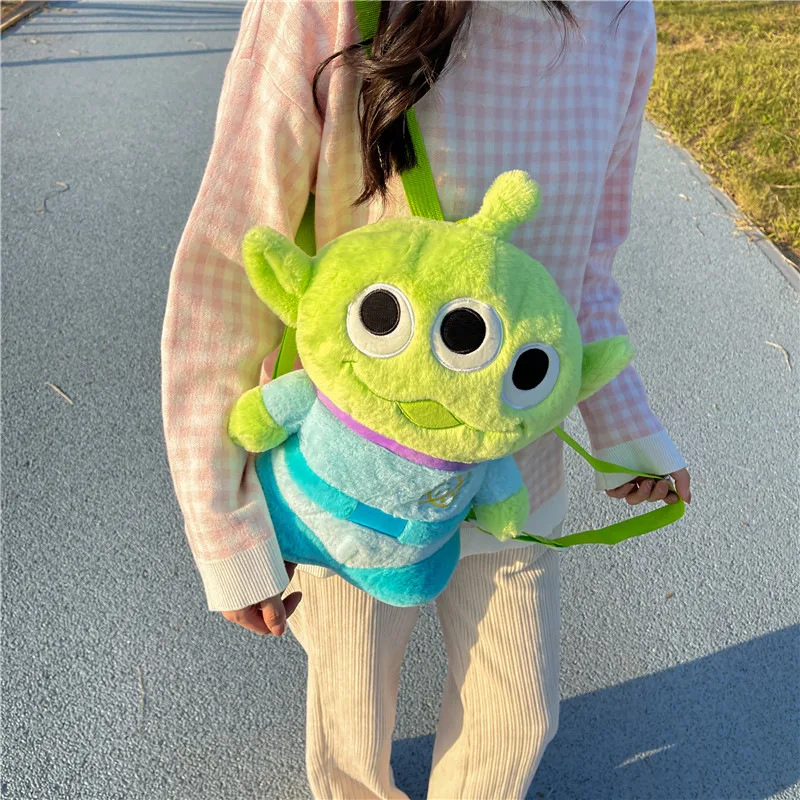 

Disney Backpack Toy Story 3 Anime Character Alien Three-eyed Bag Gifts For Girls