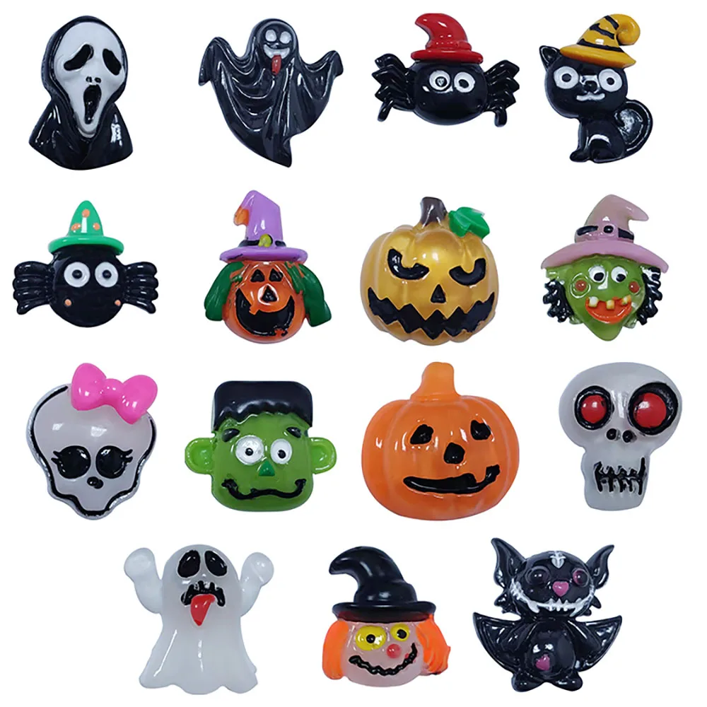 

Mix 50PCS Resin Croc Charms Strange Ghost Spider Cat Pumpkin Skull Bow Monster Sandals Shoes Decoration Kids Party Xmas Gifts