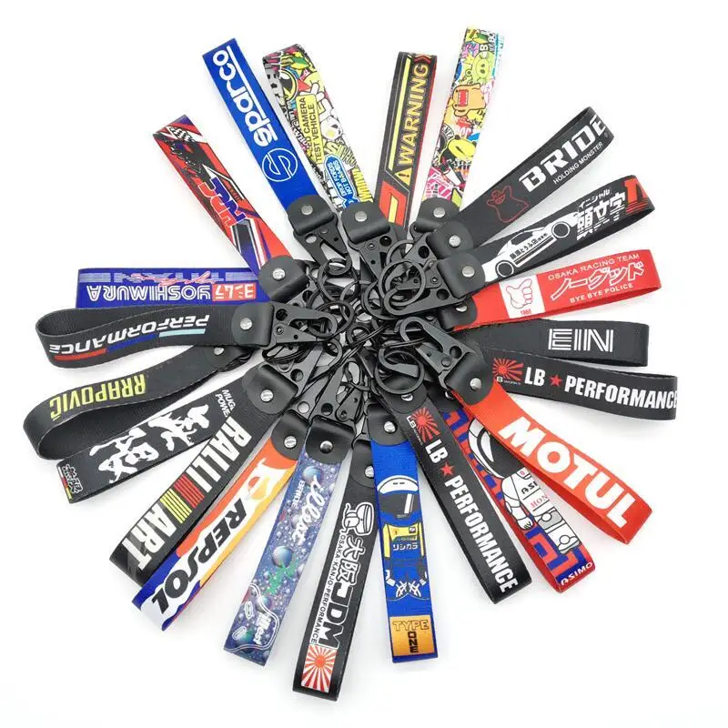 

Car Keychain Collection Wholesale Keyring Racing Key Ring For Initial D Spoon JDM illest Bride Mu-gen Bre Key Holder Accessories