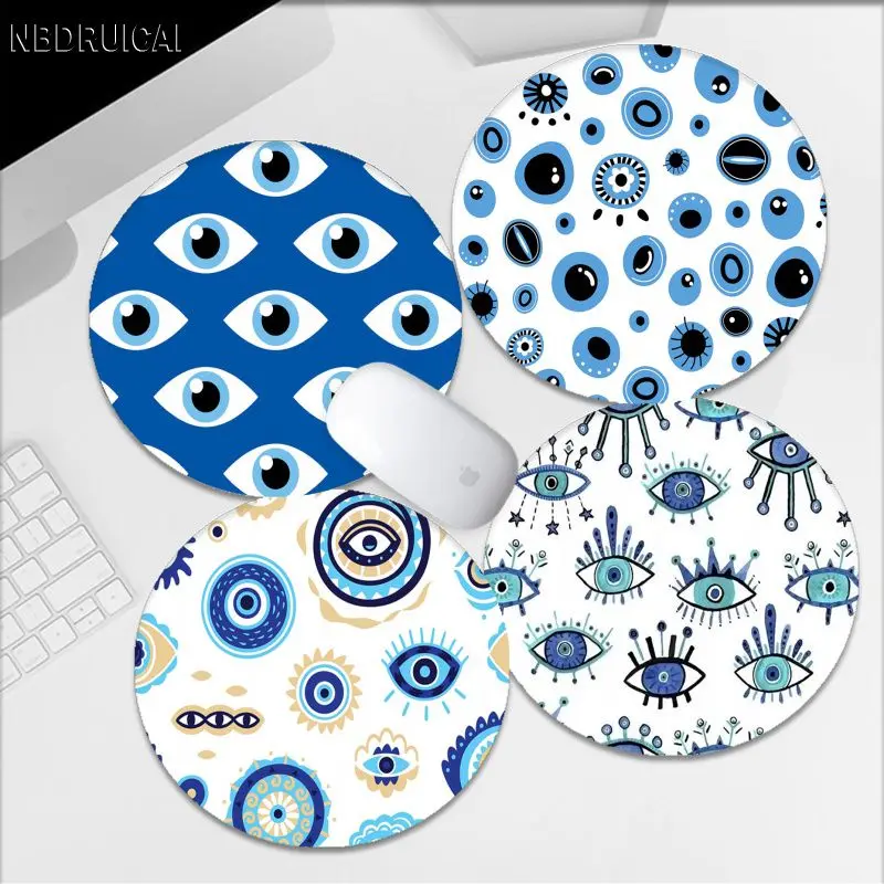 

Lucky Evil Eyes INS Tide Round Keyboard Mat Table Mat Students Cabinet Gamer Desktop Mousepad Cup Mats Writing Desk Mats