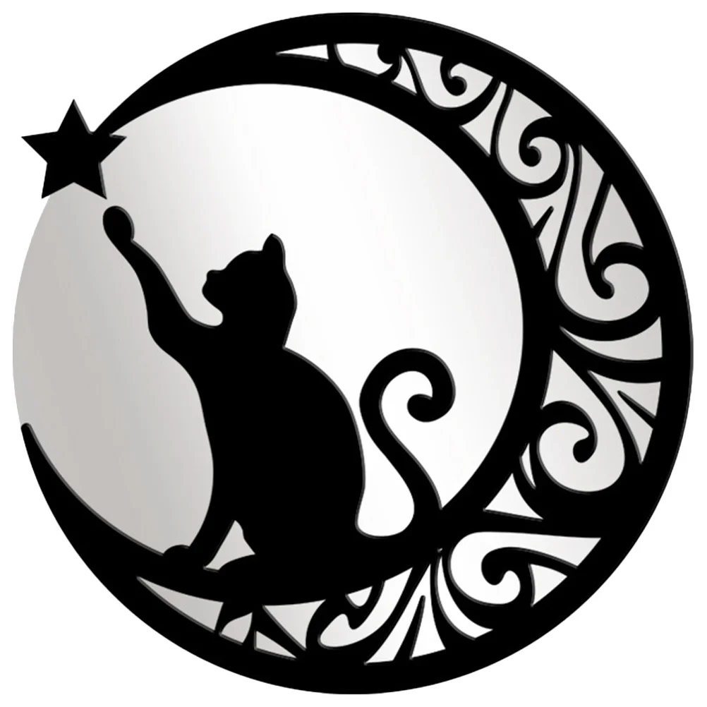 

Wall Mirror Moon Stickers Decal Sticker Cat Decor Acrylic Kids Star Nursery 3D Decals Room Decoration Removable Ceiling Stick
