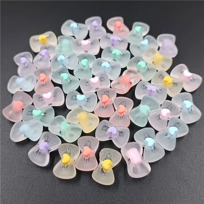 10 шт. прозрачные акриловые бусины в форме банта х16 мм