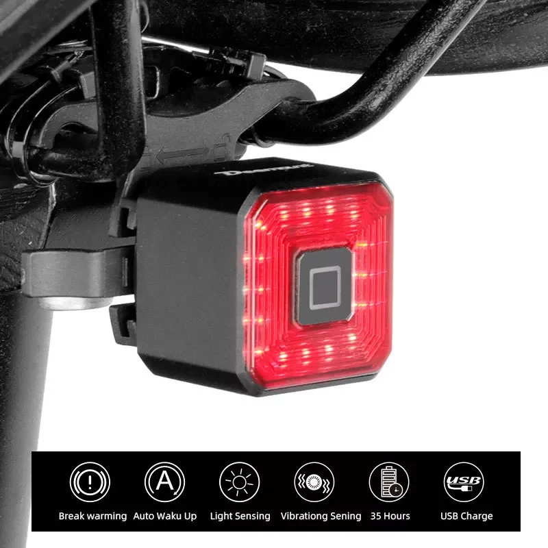 

Bicycle Light Intelligent LED Brake Sensor Bike Tail Light USB Rechargeable Cycling Warning Rear Lamp Bicycle Light
