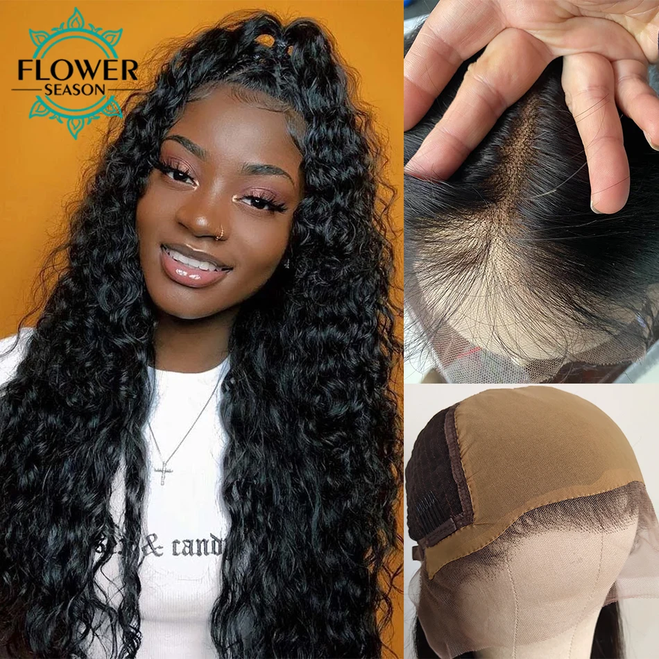 

Deep Wave Lace Front Wigs Human Hair Fake Scalp Lace Front Wig Preplucked 180Density Brazilian Human Hair Wigs with baby hair
